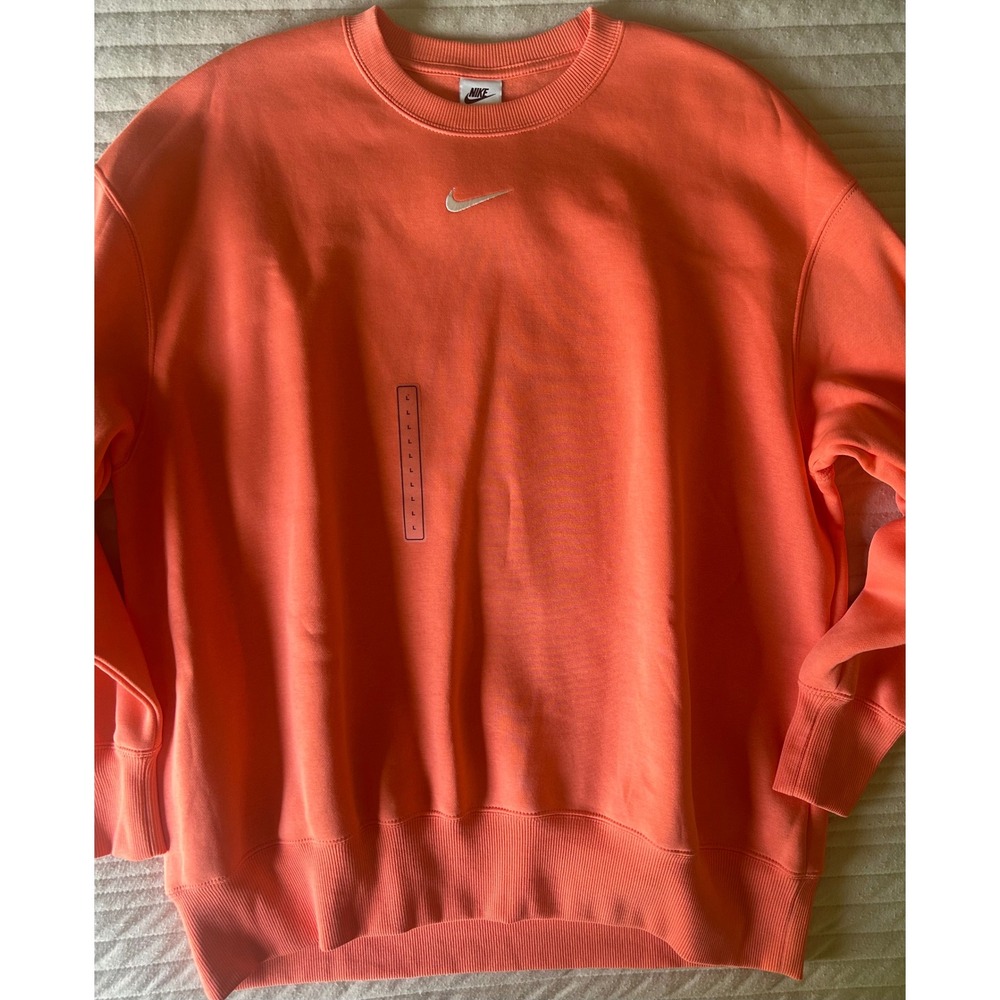 Nike Phoenix Oversized Bright Orange Crew Sweatshirt Large